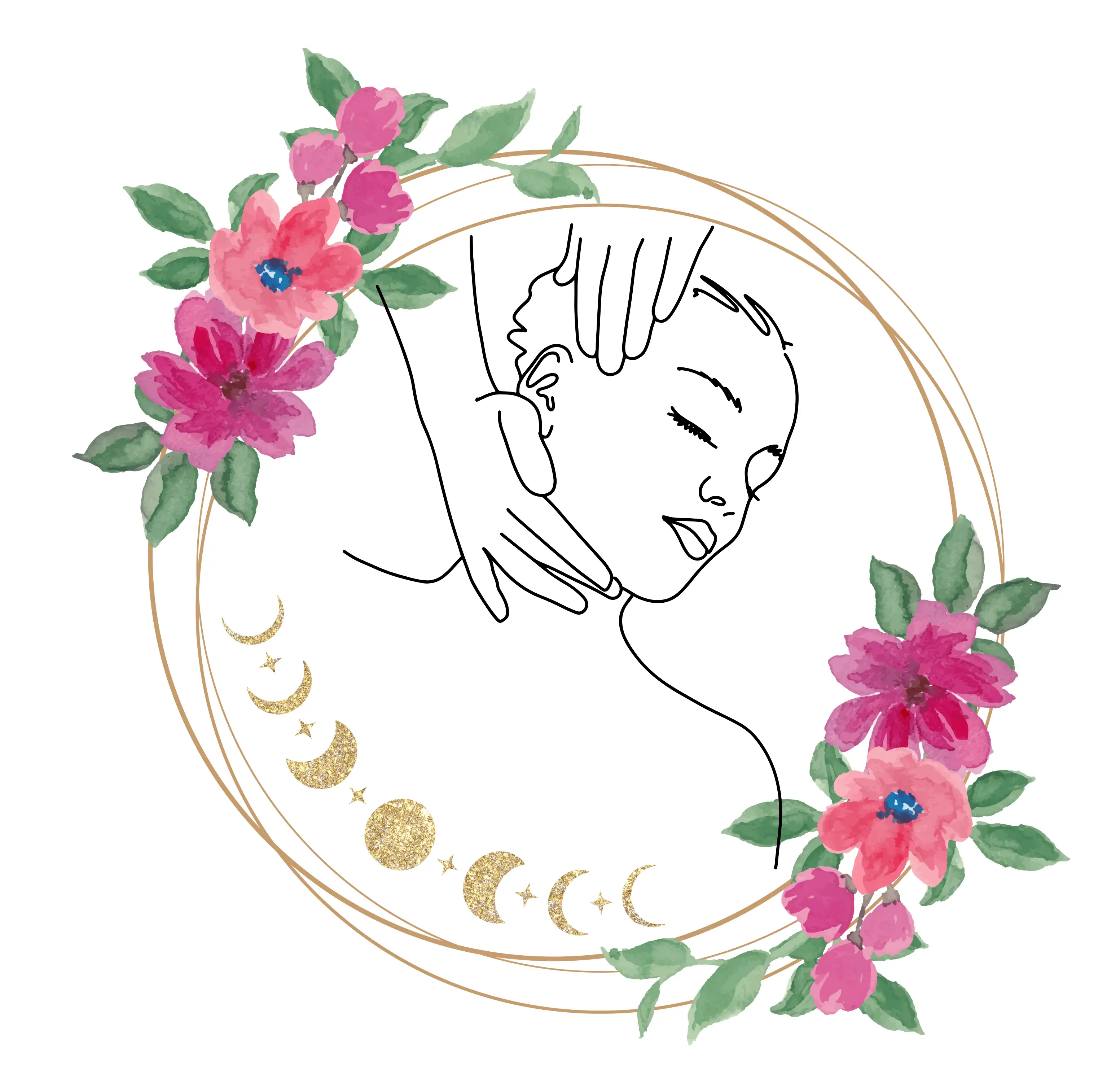 Femme avec fleurs